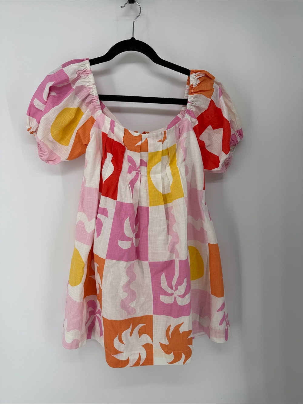 Zoi Babydoll Dress - Palm Tile Fuego